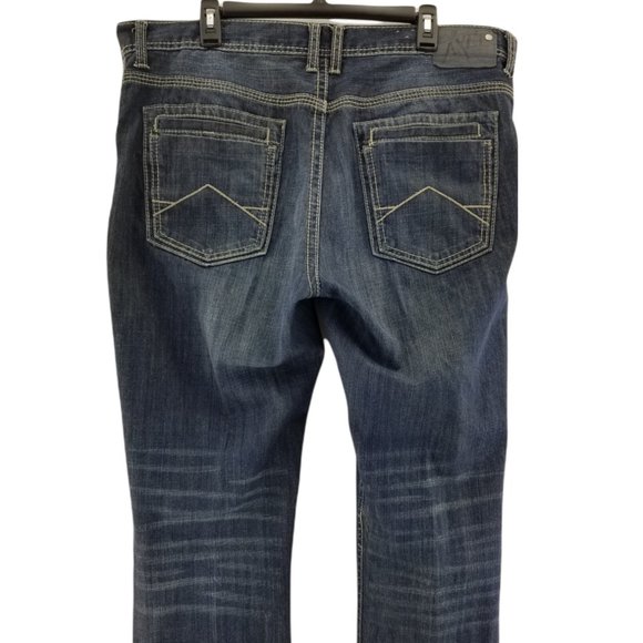 TK Axel Treadwell Relaxed Straight Leg Men's  Blue Denim Jeans  Sz 38 x 32 - Picture 3 of 9